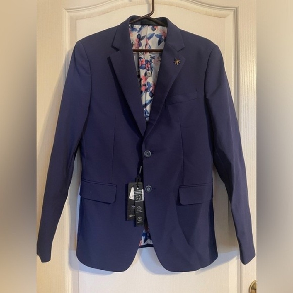 NWT Tailored Recreation Premium Royal Blue Blazer S 38 Career Business Cotton‎